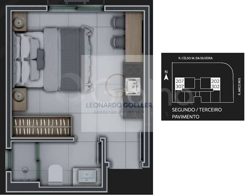  - Studio de 19m² no Carianos - Sul da Ilha